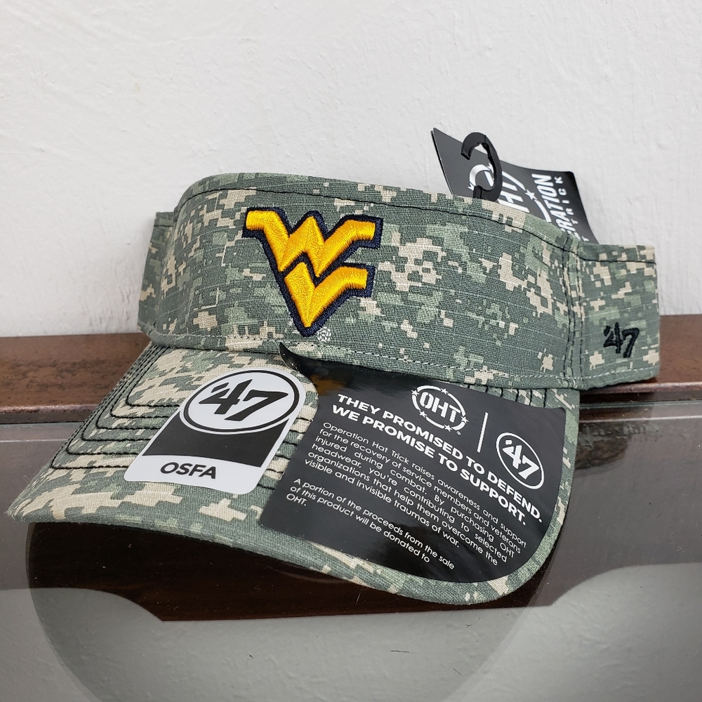 University of West Virgina Camo Visor 47 Brand NWT